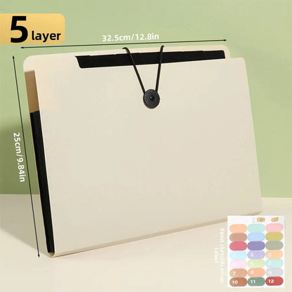 Three Colors Horizontal A4 Folder Students Office Business Trip Multi-layer Large Capacity 5/8/13 Layers Storage Organ Bag Shoporiz