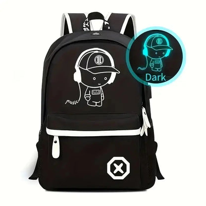 Children Backpack School Bags For Boy Girls Anime Luminous School Backpack Kids Waterproof Book Bag USB Charging