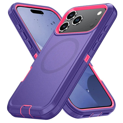 Armor Shockproof Defender Cover For iPhone 11 12 13 14 15 16 17 Air Plus Pro Max For Magesafe Magnetic Wireless Charge Case