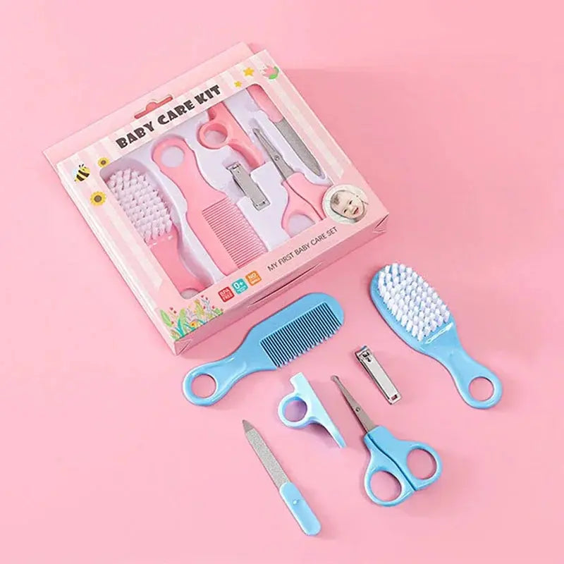 6pcs Baby Care Set Grooming Brush with Hair Comb Nail Trimmer Scissors Clipper Hygiene Kit for Toddler - Essential Baby Care Accessories Shoporiz