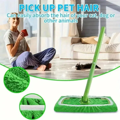 7 Piece Green Mop Cloth, Suitable for Sweeping Mop - Dry Sweeping Cloth and Wet Mopping, Household Cleaning - Washable