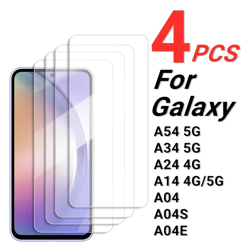 2/4PCS Tempered Glass Screen Protector for Samsung Galaxy A54 5G A04S A14 A24 A34 Full Cover Bubble-Free Anti-Scratch Water-Resistant