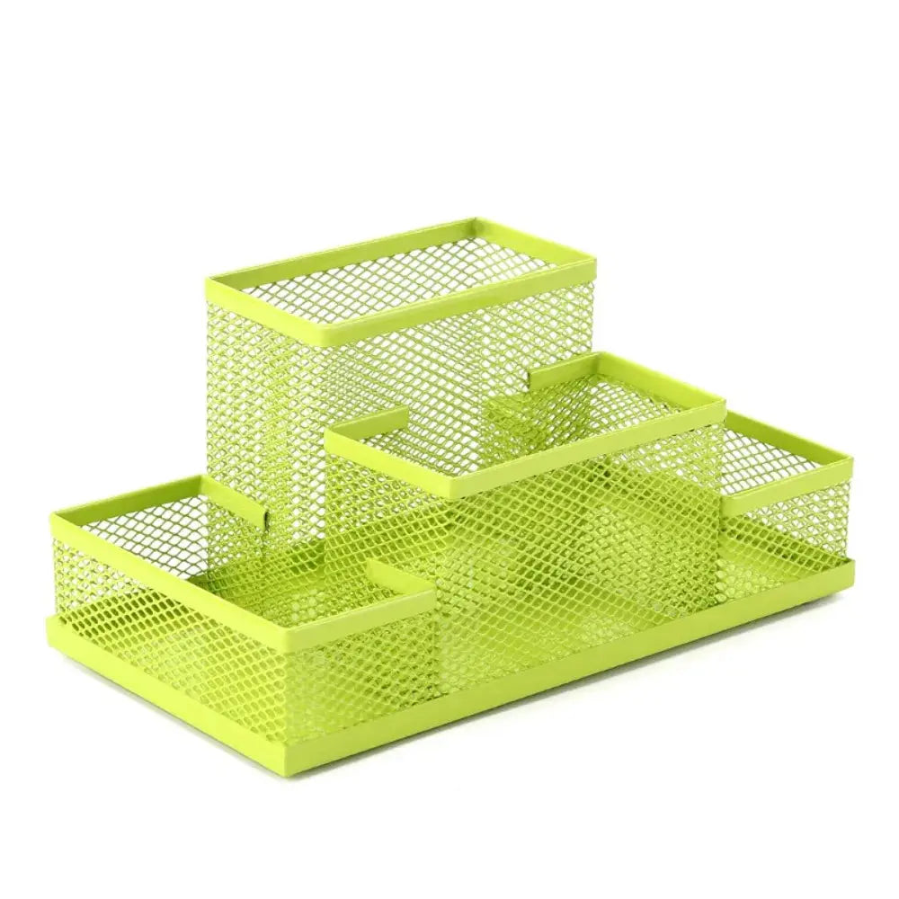 New 3/4 Grids Table Organizer Office Desk Top Storage Box Black Mesh Pen Holder File Storage Rack Metal Pen Holder