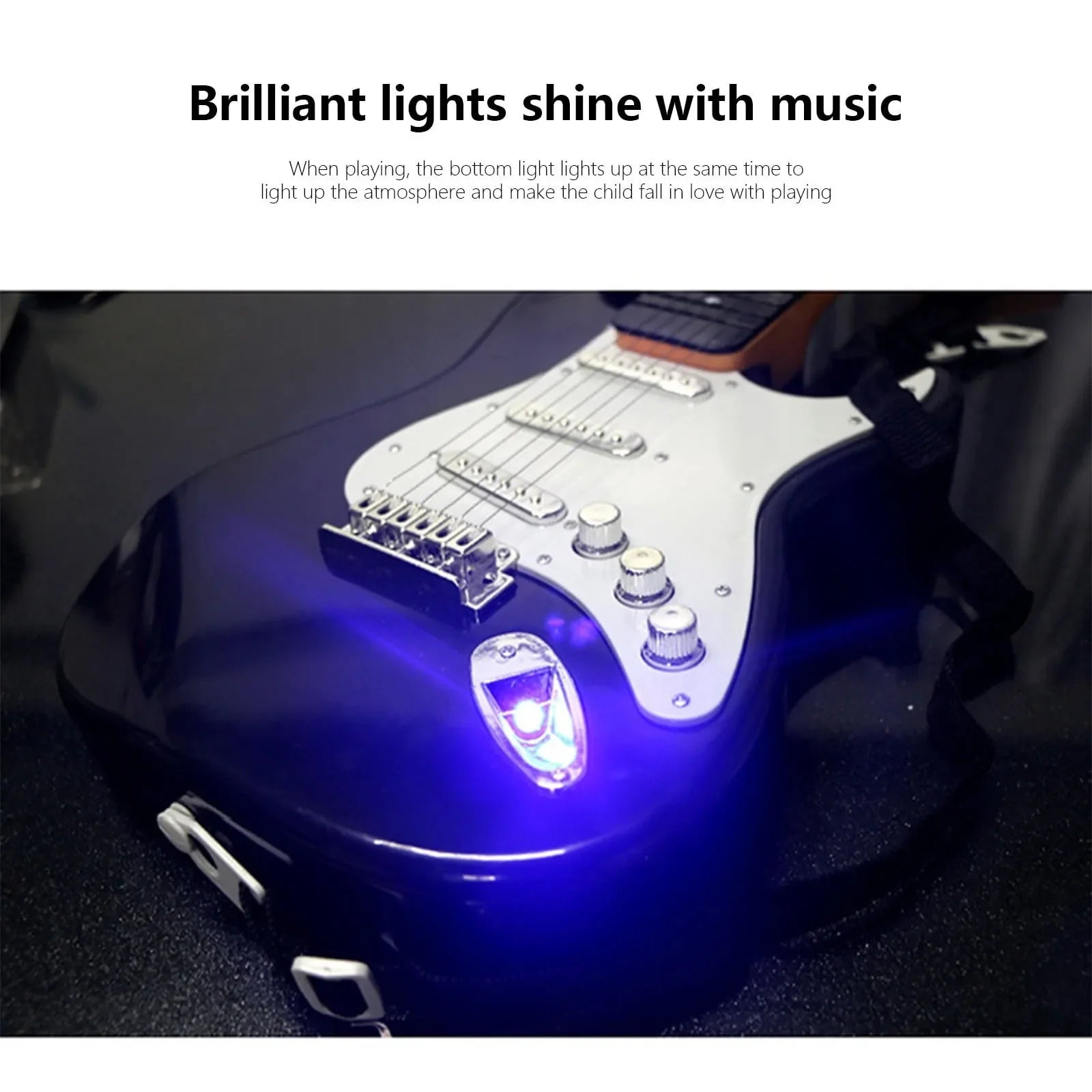 Children-size Electric Guitar Attracts Children Attention 4 String Guita Beginners' Level Guitar Puzzle And Musical Instruments shoporiz