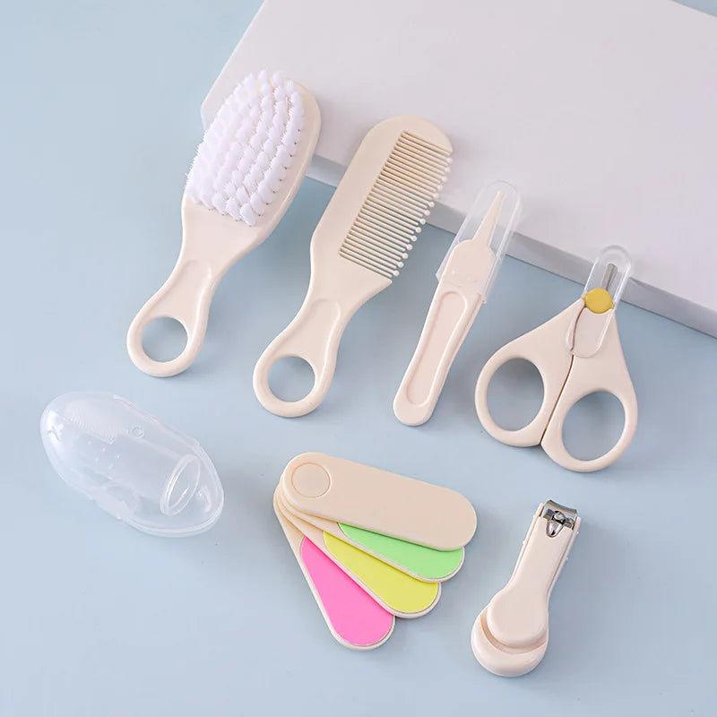 Hair Health Care Grooming Brush Clipper Teether Toothbrush Kit Baby Essentials 7PCS Baby Nail Trimmer Care Set Kid
