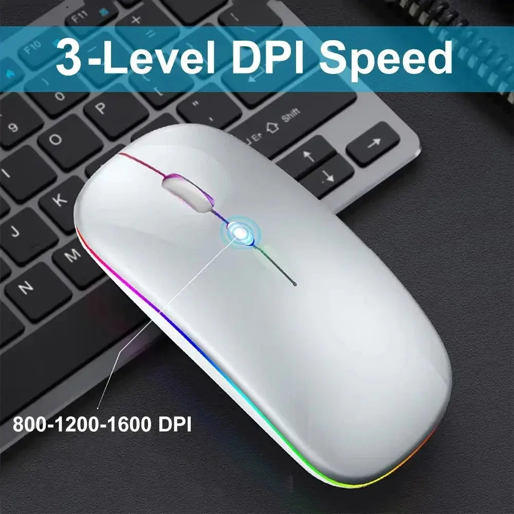 2.4G Wireless Mouse RGB Colorful Mouse Rechargeable Mouse Silent Mouse USB Gaming Mouse Mice 1600DPI for PC Laptop Macbook Pro My Store