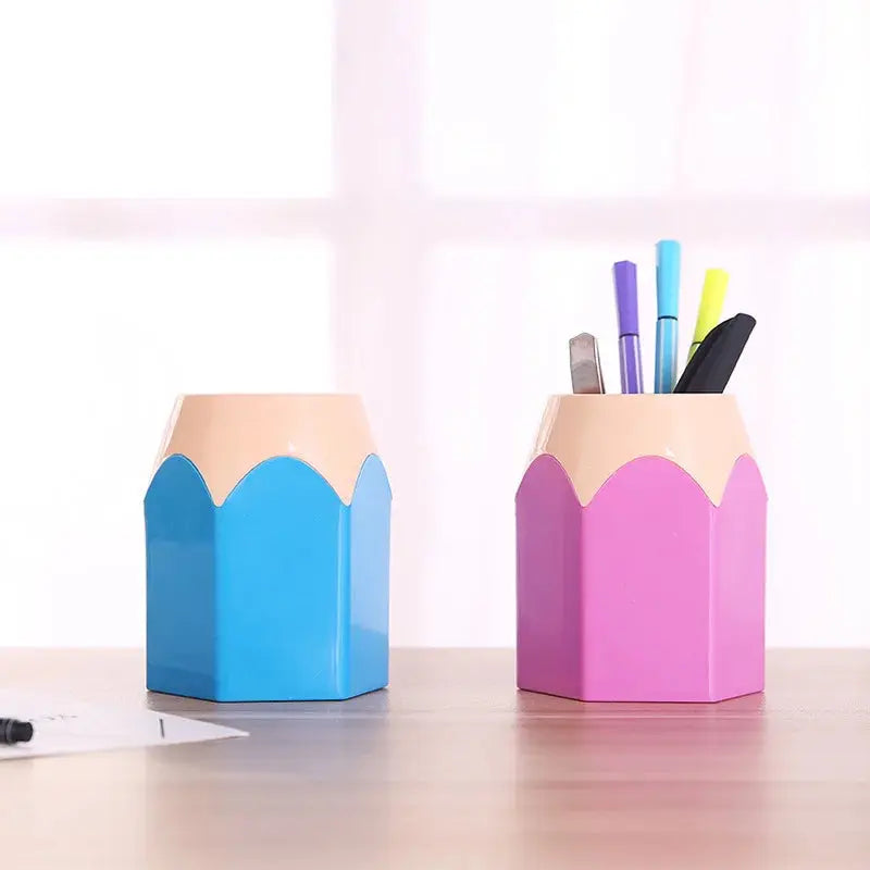 Cute Pencil Head Shape Pen Holder Pencil Storage Box Student Desktop Office Shoporiz
