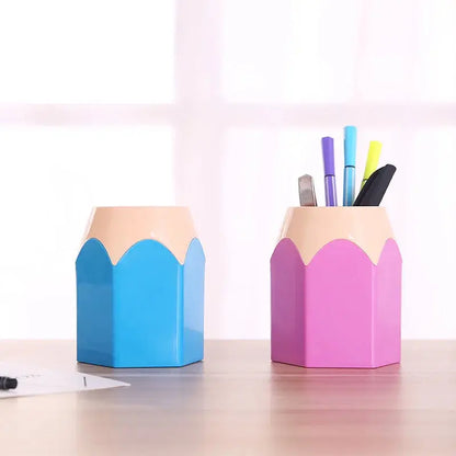 Cute Pencil Head Shape Pen Holder Pencil Storage Box Student Desktop Office Shoporiz