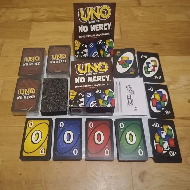 Uno No Mercy Metal Box Paper Box Game Board Games Table Family Party Entertainment UNO Cards Toy Children Birthday New Year Gift