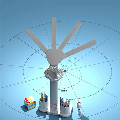 Rechargeable Table Lamp for Study, Desk Lamp Reading Light Led Table Light with Fan, Led Clock Dispaly Reading Lamp Shoporiz