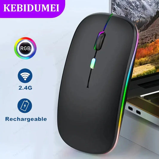 2.4G Wireless Mouse RGB Colorful Mouse Rechargeable Mouse Silent Mouse USB Gaming Mouse Mice 1600DPI for PC Laptop Macbook Pro My Store
