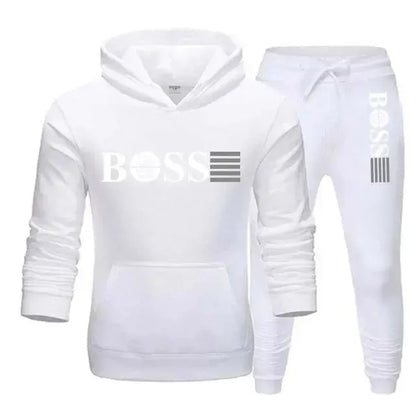 New autumn and winter men's long-sleeved hoodie; pants two-piece set of fashionable outdoor sportswear Shoporiz