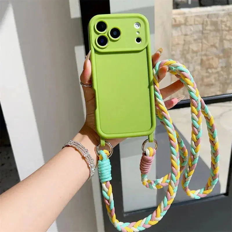 TPU Soft Silicone Crossbody Lanyard Phone Case for IPhone Air 17 16 15 Plus 14 13 12 11 Pro Max SE2022 Rope Necklace Strap Cover Shoporiz
