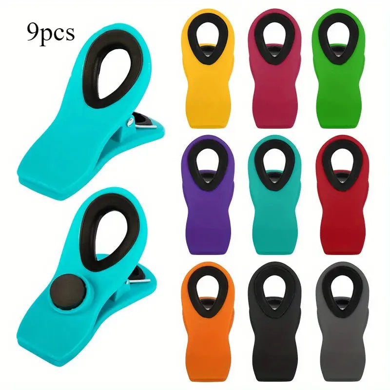 3pcs/6pcs/9pcs Set Reusable Bag Clips with Magnets Eco-Friendly Food Storage Chip Clip Multifunctional Kitchen Essential Shoporiz