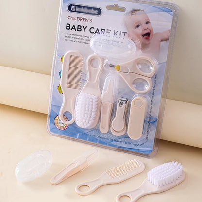 Hair Health Care Grooming Brush Clipper Teether Toothbrush Kit Baby Essentials 7PCS Baby Nail Trimmer Care Set Kid