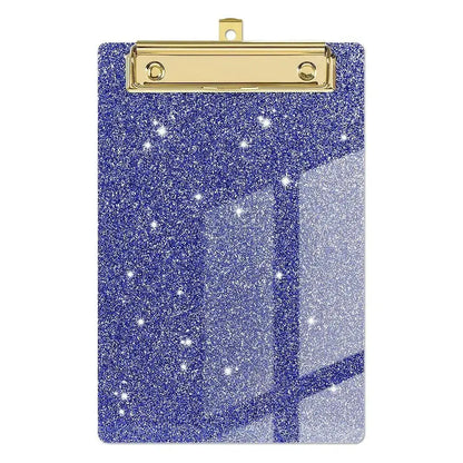 Durable Pink Glitter Acrylic Clipboards Colored Mental Clip Writing Clip Board Student Supplies Office Clipboard Classrooms