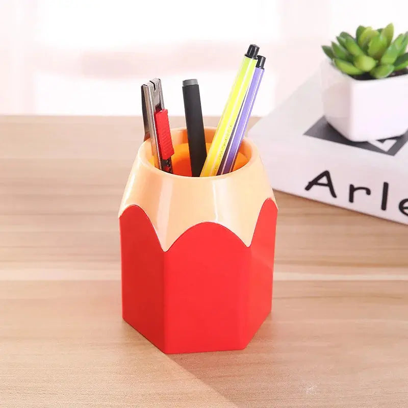 Cute Pencil Head Shape Pen Holder Pencil Storage Box Student Desktop Office Shoporiz