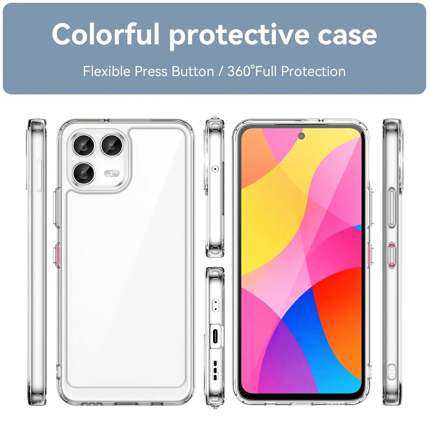 Transparent Colorful TPU Case for T-Mobile Revvl  7 8 Pro Protective Cover For T Phone 2 3 Pro Shockproof Back Cover