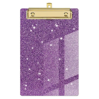 Durable Pink Glitter Acrylic Clipboards Colored Mental Clip Writing Clip Board Student Supplies Office Clipboard Classrooms