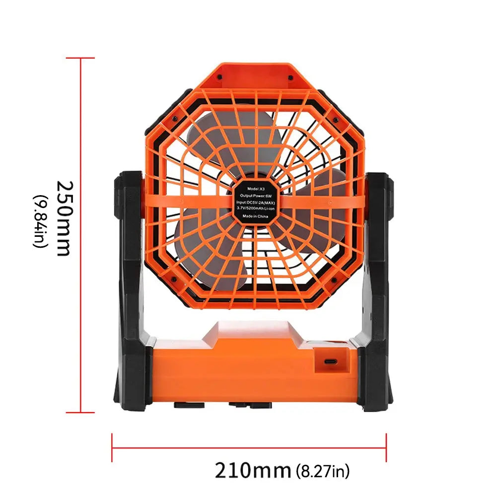 Portable Rechargeable Fan 6 To 25 Hours Adjustable Speed 7800mAh Outdoor Camping Fan with Led Lights for Tent Fishing Picnic Fan My Store