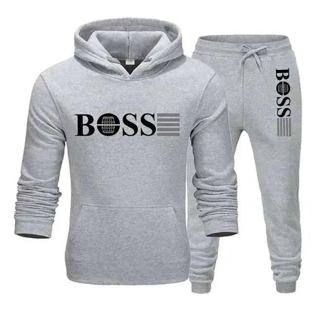 New autumn and winter men's long-sleeved hoodie; pants two-piece set of fashionable outdoor sportswear Shoporiz