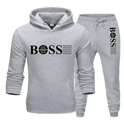 New autumn and winter men's long-sleeved hoodie; pants two-piece set of fashionable outdoor sportswear Shoporiz