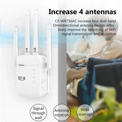 300Mbps Wireless WiFi Repeater 2.4G Signal Router 802.11N Long Range Wireless WiFi Extender Amplifier WIFI Booster Shoporiz