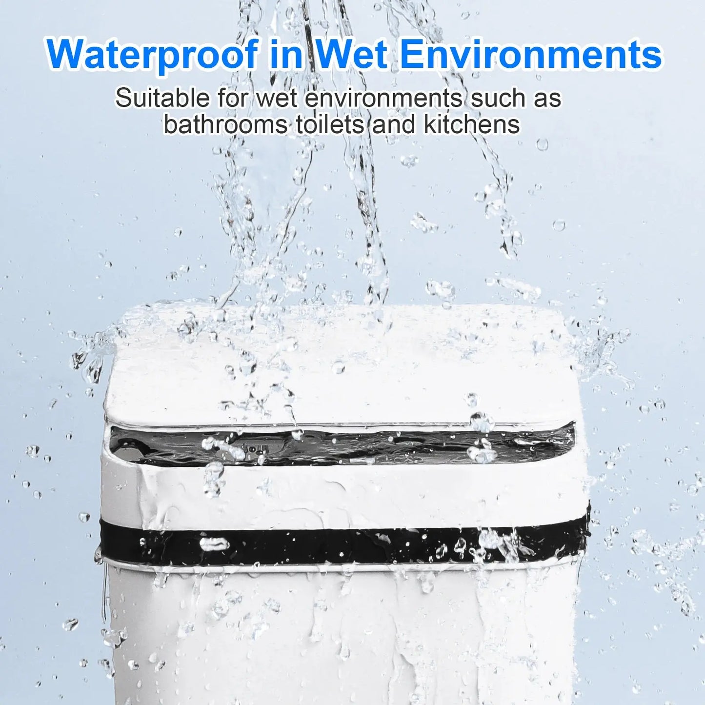 2 Pack 12L Bathroom Automatic Trash Cans Touchless Motion Sensor Slim with Lid for Bathroom Bedroom Living Room Office White