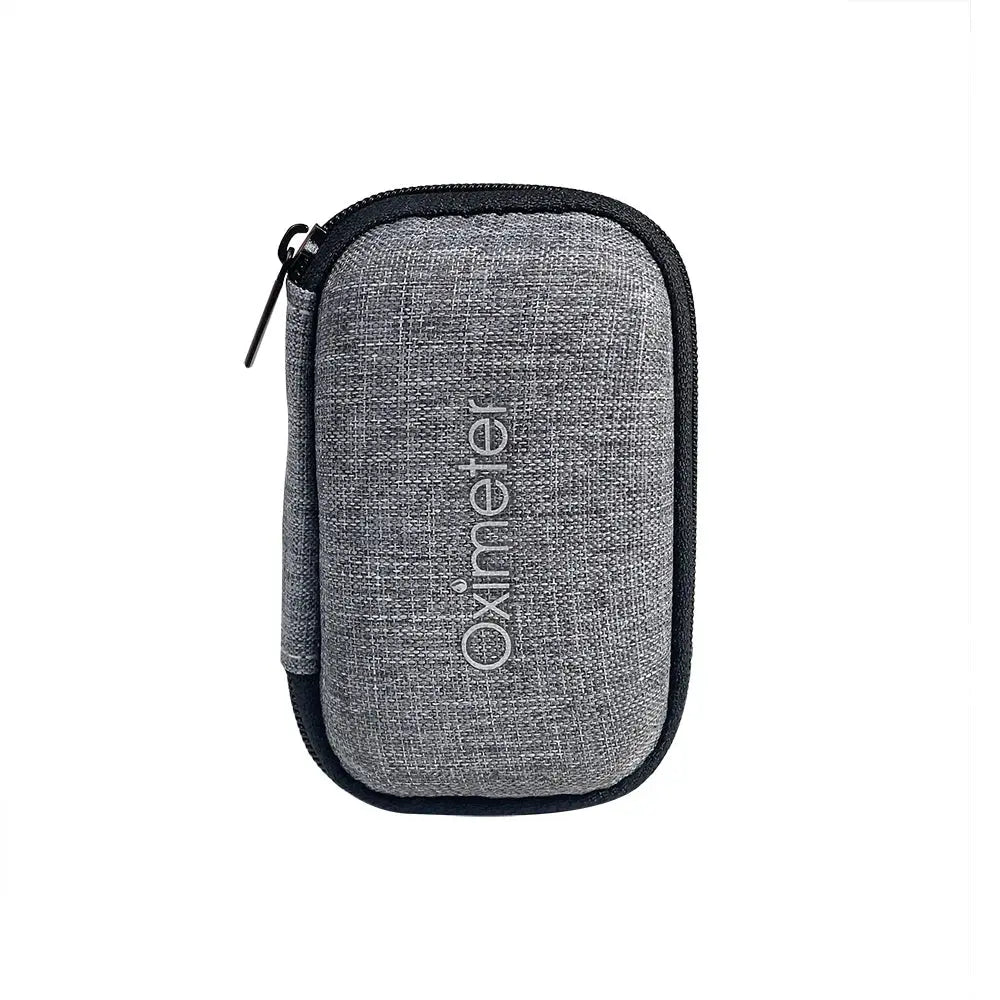 AIQUE 1Pc Oximeter Storage Bag for Finger Pulse Oximeter Reasonable Design Strong Space Protective Cover Zipper Hard Bracket Bag