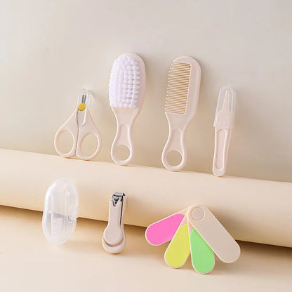 Hair Health Care Grooming Brush Clipper Teether Toothbrush Kit Baby Essentials 7PCS Baby Nail Trimmer Care Set Kid
