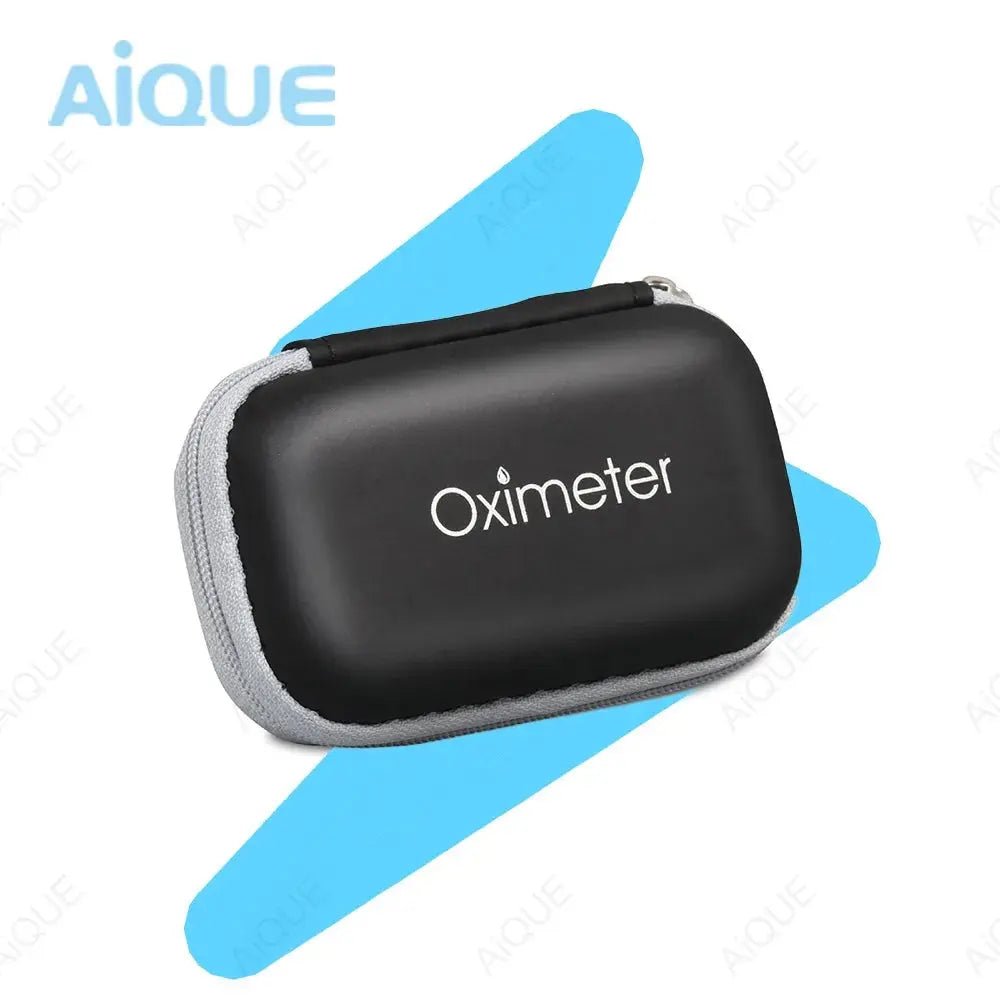 AIQUE 1Pc Oximeter Storage Bag for Finger Pulse Oximeter Reasonable Design Strong Space Protective Cover Zipper Hard Bracket Bag