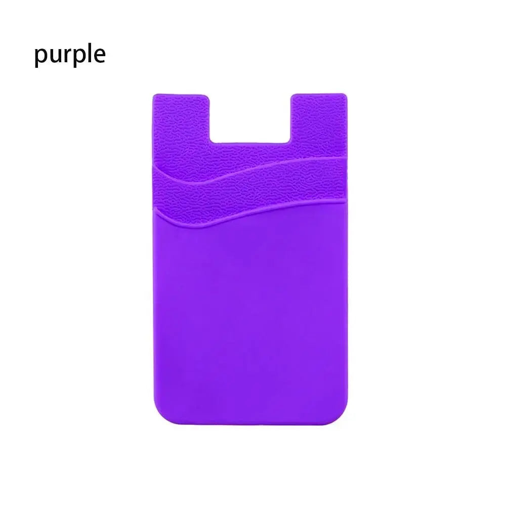 Silicone Phone Card Holder Wallet Case Phone Wallet Stick On Credit Card Holder Phone Pocket for Almost All Cell Phone