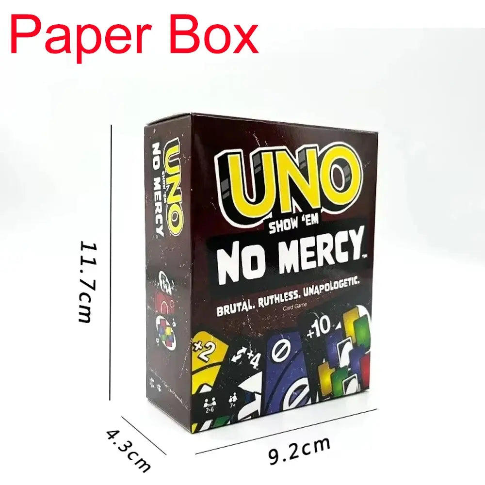 Uno No Mercy Metal Box Paper Box Game Board Games Table Family Party Entertainment UNO Cards Toy Children Birthday New Year Gift