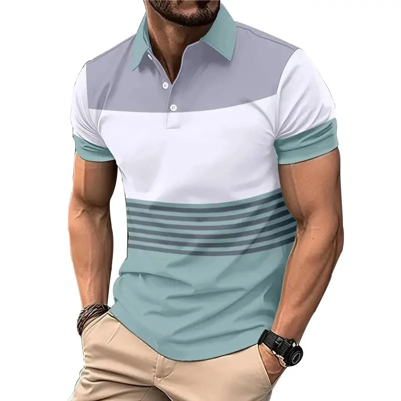 Logo Print Men Clothes Summer Lapel Polo Shirt Men Short Sleeve Casual Golf Polo Shirt