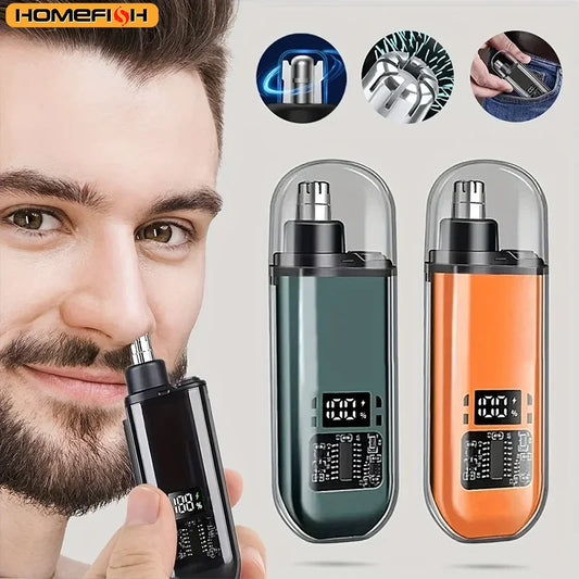 HOMEFISH Electric Nose Hair Clipper Rechargeable Multi-kinetic Shaving 2-in-1Unisex Fully Automatic Washable Shaving Trimmer