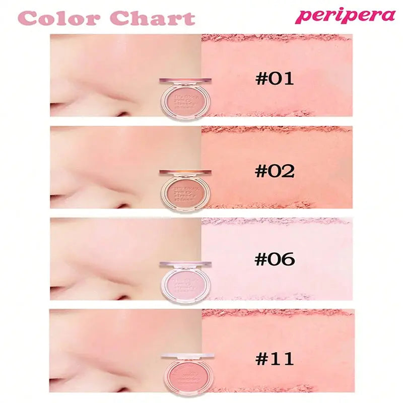 K-Beauty Single Color Blush Palette, Matte Fine Powder Cheek Blush, Non-Cakey, Long-Lasting, Nude Makeup, K-Beauty Cosmetic