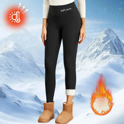Fleece Women Leggings Thick Flared Pants High-Waisted Thermal Tights Tummy Control Winter Warm Legging Casual Wear Shoporiz