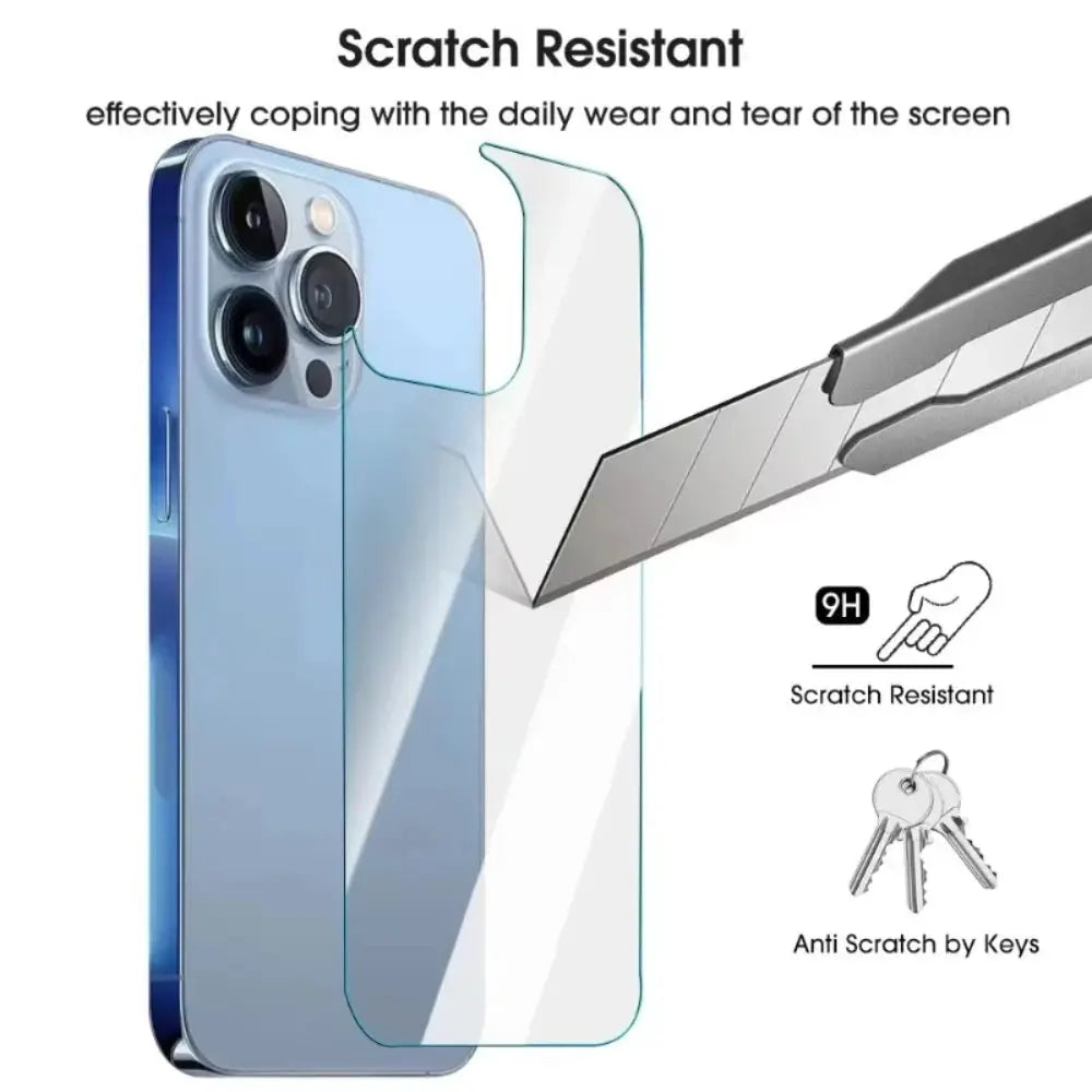 NNBILI 2in1 Back Tempered Glass For IPhone 16 15 14 13 12 Pro Max 15 Plus 15 Pro Max 16Pro Back Screen Protector With Lens Glass