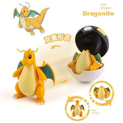 Gengar Pokemon Deformation Poke Ball Fast Dragon Toy Doll Movable Joint Toy Pet Doll Master