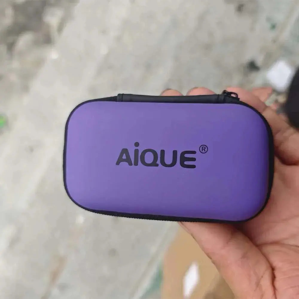 AIQUE 1Pc Oximeter Storage Bag for Finger Pulse Oximeter Reasonable Design Strong Space Protective Cover Zipper Hard Bracket Bag