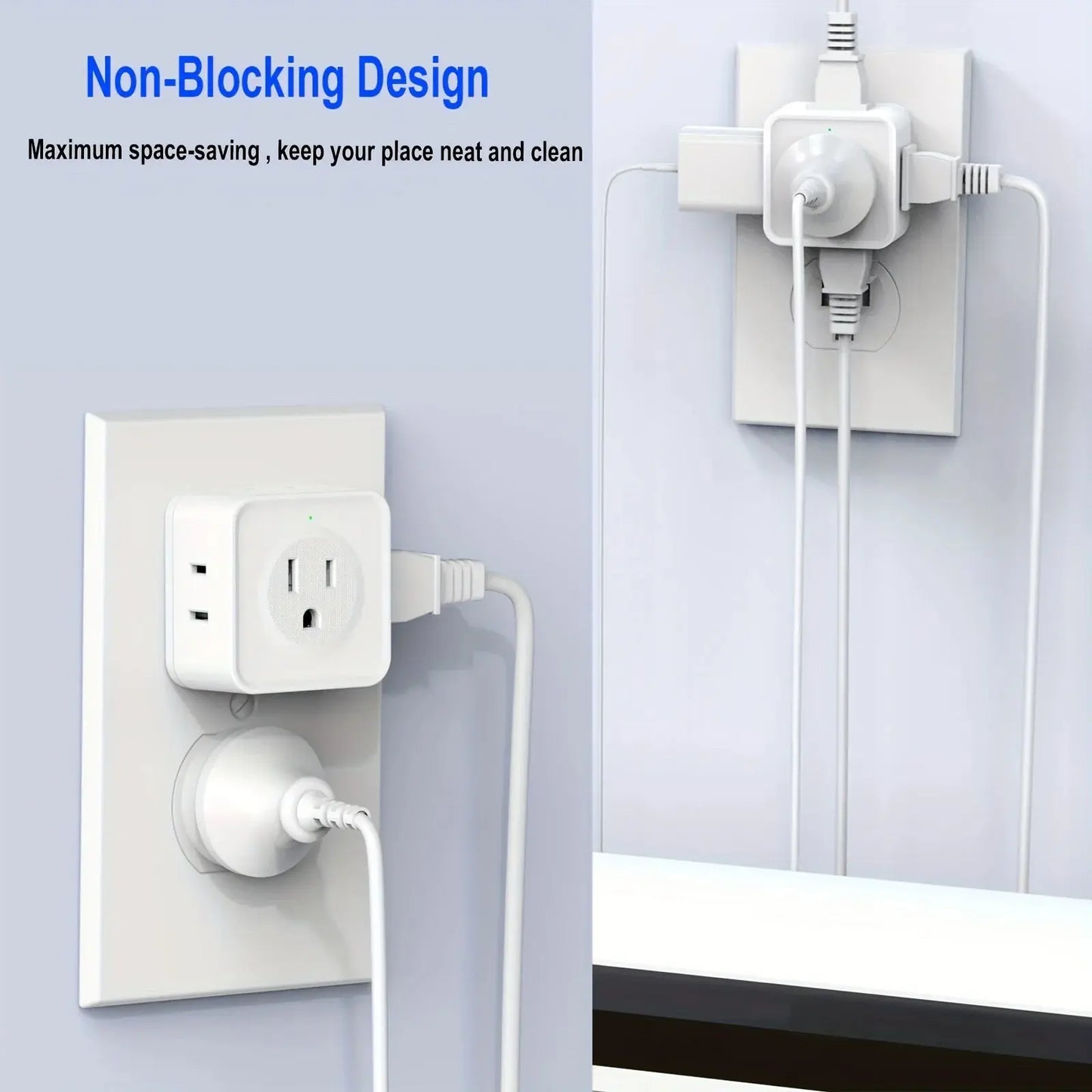 US Plug Wall Outlet Expander Multi Outlet Extender with 5AC Outlets,Small Electrical Outlet Splitter for Travel Home Office Dorm