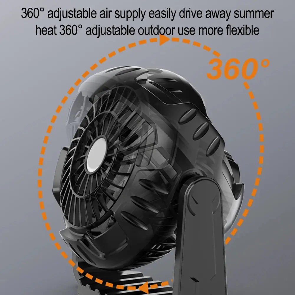 Portable Camping Fan with Integrated LED Light Perfect for Outdoor Adventures Adjustable Airflow and Bright Illumination My Store