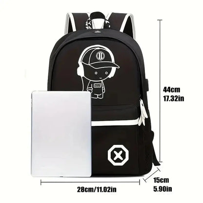 Children Backpack School Bags For Boy Girls Anime Luminous School Backpack Kids Waterproof Book Bag USB Charging