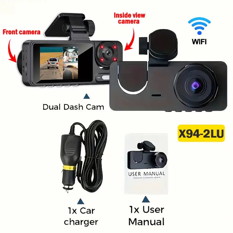 1080P HD WIFI 2/3Camera Dash Cam For Car Camera Video Recorder Car DVR Front Rear View Camera Night Vision Car Accessories