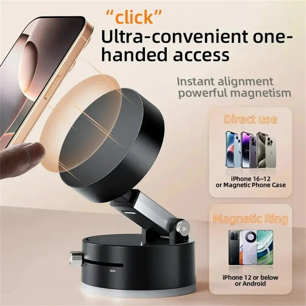 Foldable Phone Stand Strong Magnetic Car Phone Holder Dashboard Phone Holder 360° Rotating Vacuum Suction Cup GPS Bracket in Car Shoporiz