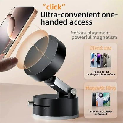 Foldable Phone Stand Strong Magnetic Car Phone Holder Dashboard Phone Holder 360° Rotating Vacuum Suction Cup GPS Bracket in Car Shoporiz