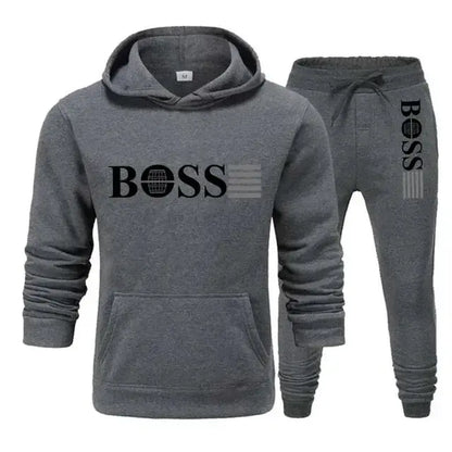 New autumn and winter men's long-sleeved hoodie; pants two-piece set of fashionable outdoor sportswear Shoporiz