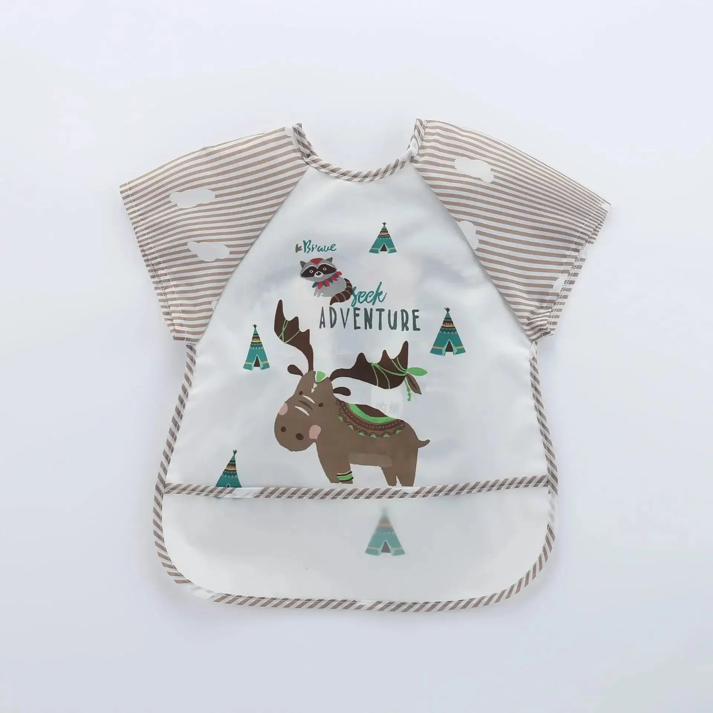 0-3Y Boys Girls Burp Clothes Waterproof Eating Smock Infant Toddler Baby Cartoon Sleeveless Art Apron Animal Smock Soft Baby Bib