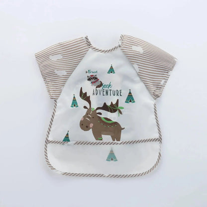 0-3Y Boys Girls Burp Clothes Waterproof Eating Smock Infant Toddler Baby Cartoon Sleeveless Art Apron Animal Smock Soft Baby Bib