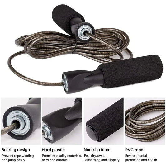 Adjustable Length Steel Wire Jump Rope Speed Skipping Workout Fitness Kids Adults Sport Portable Exercise Training Equipment shoporiz